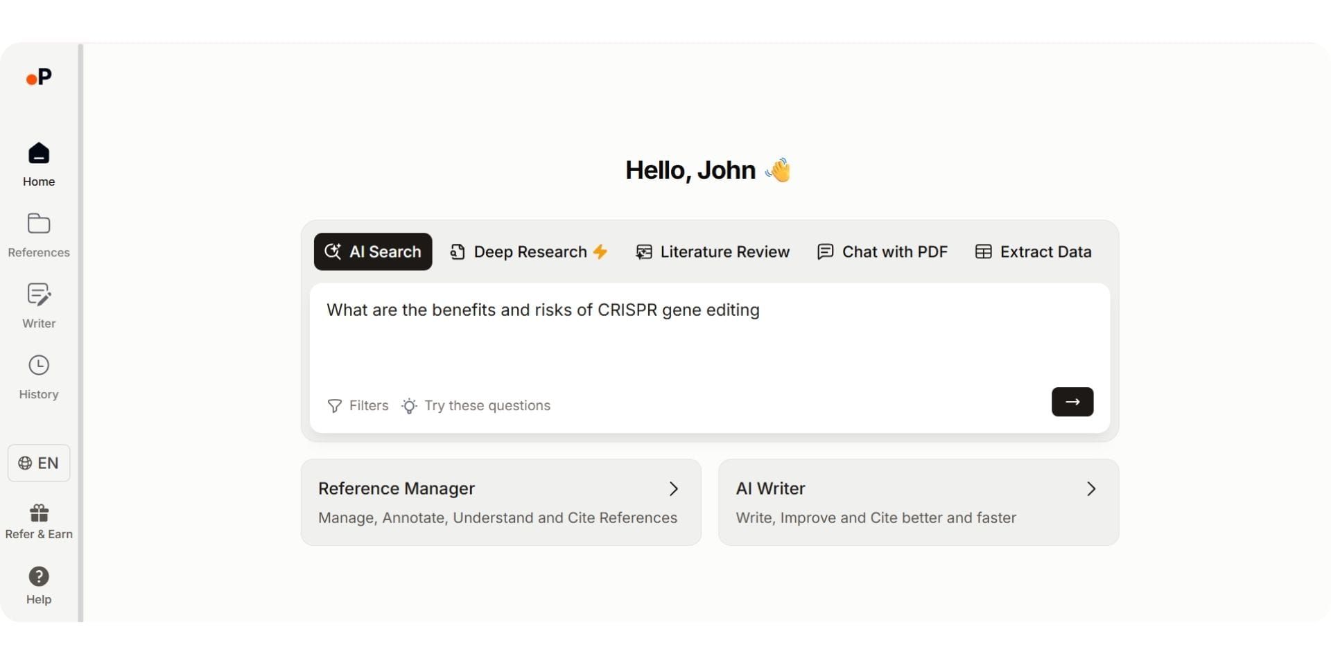 paperguide dashboard