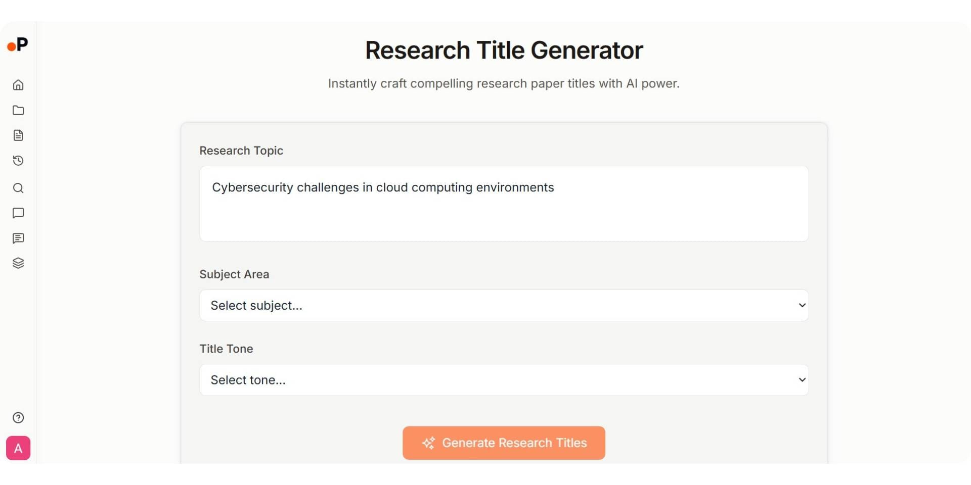 paperguide ai research title generator