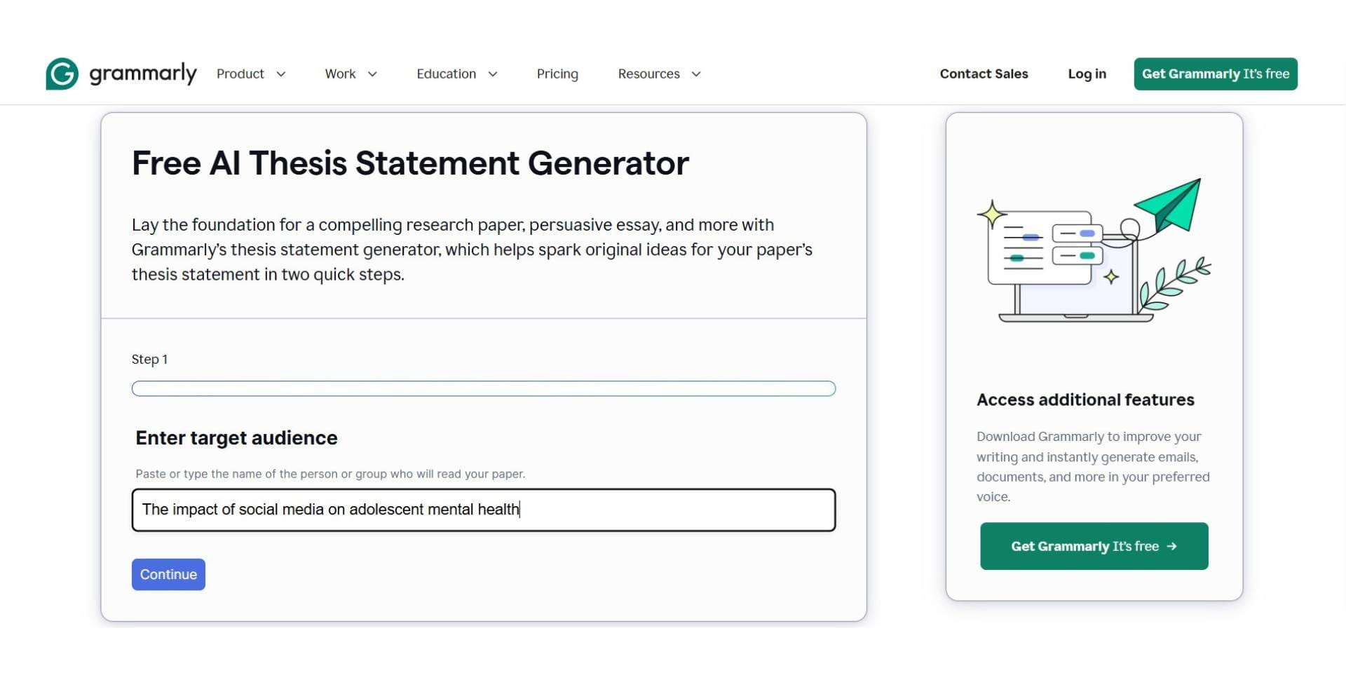 grammarly ai thesis statement generator