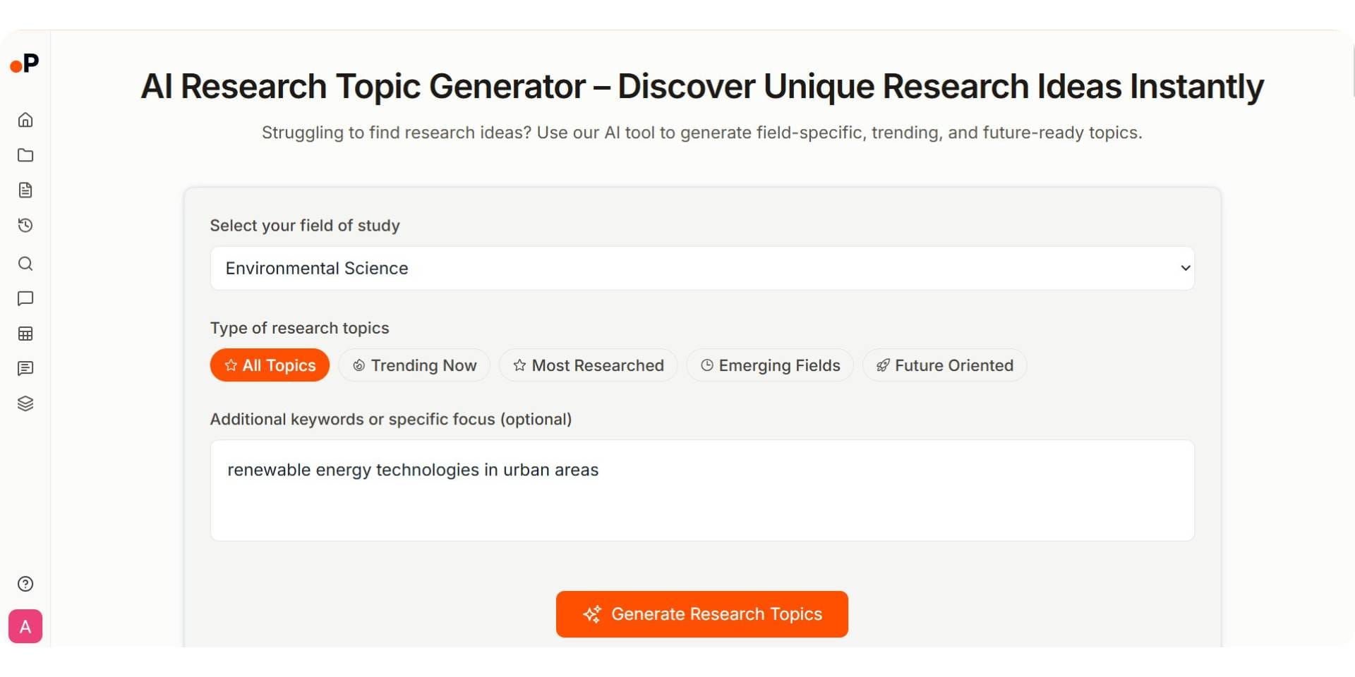 paperguide ai research topic generator