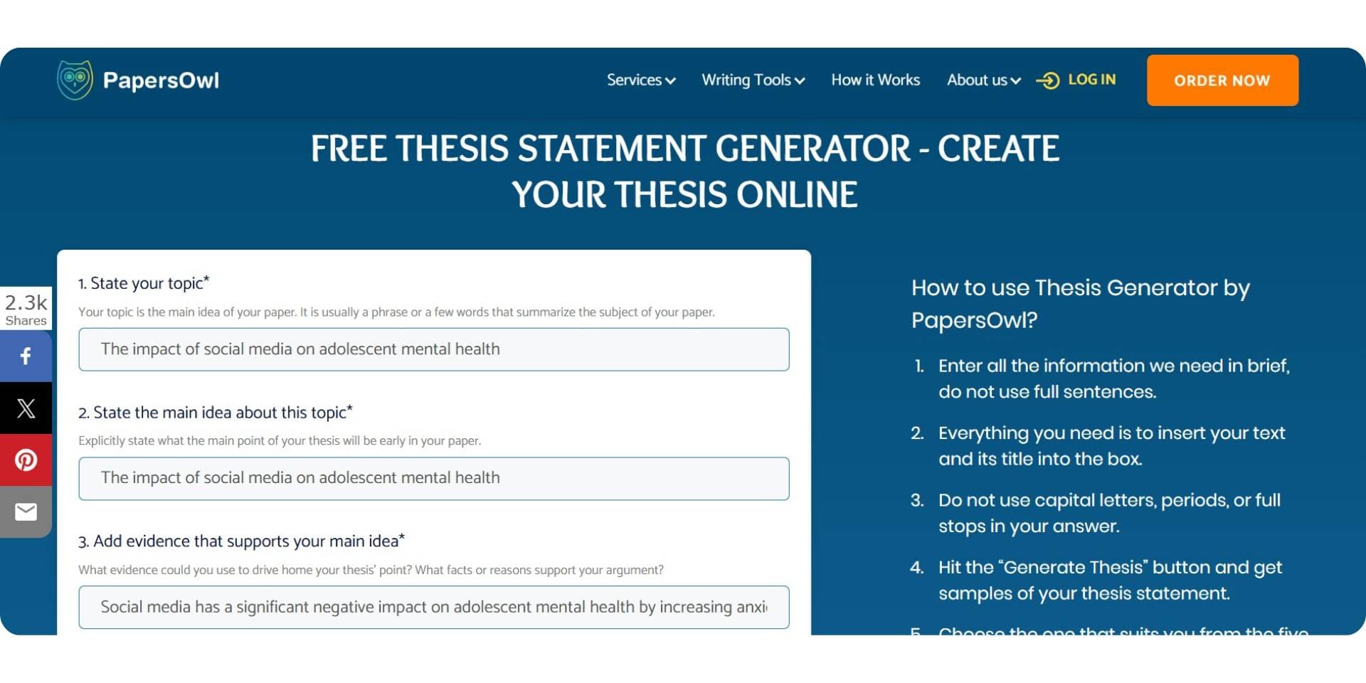 papersowl thesis statment generator