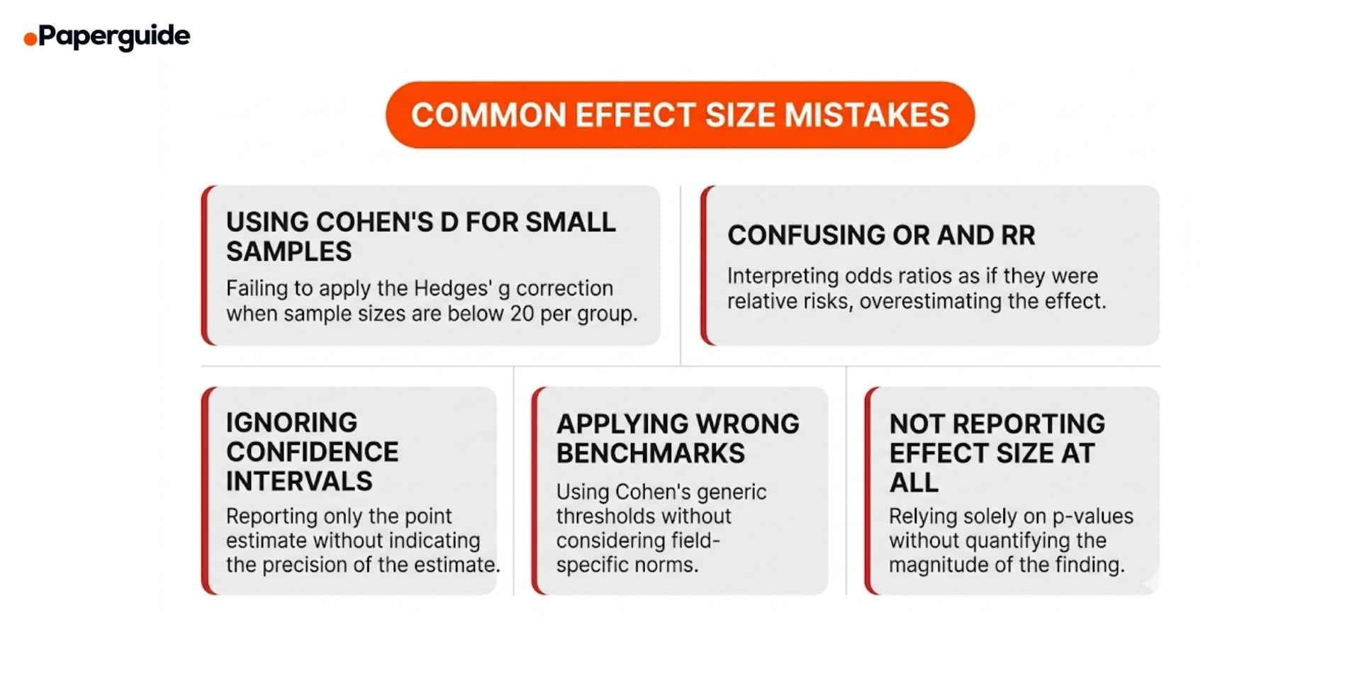 common effect size mistakes
