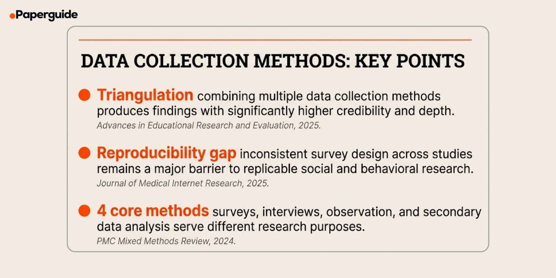 data collection methods key points