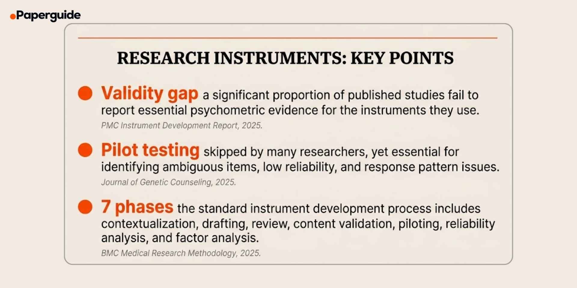 research instruments key points