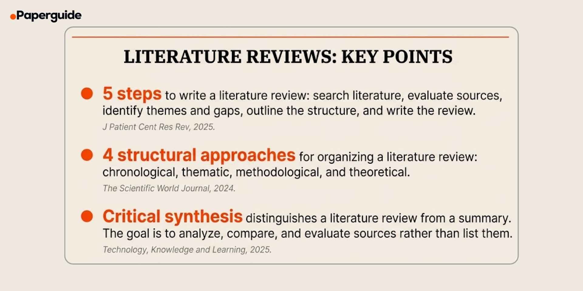 literature reviews key points