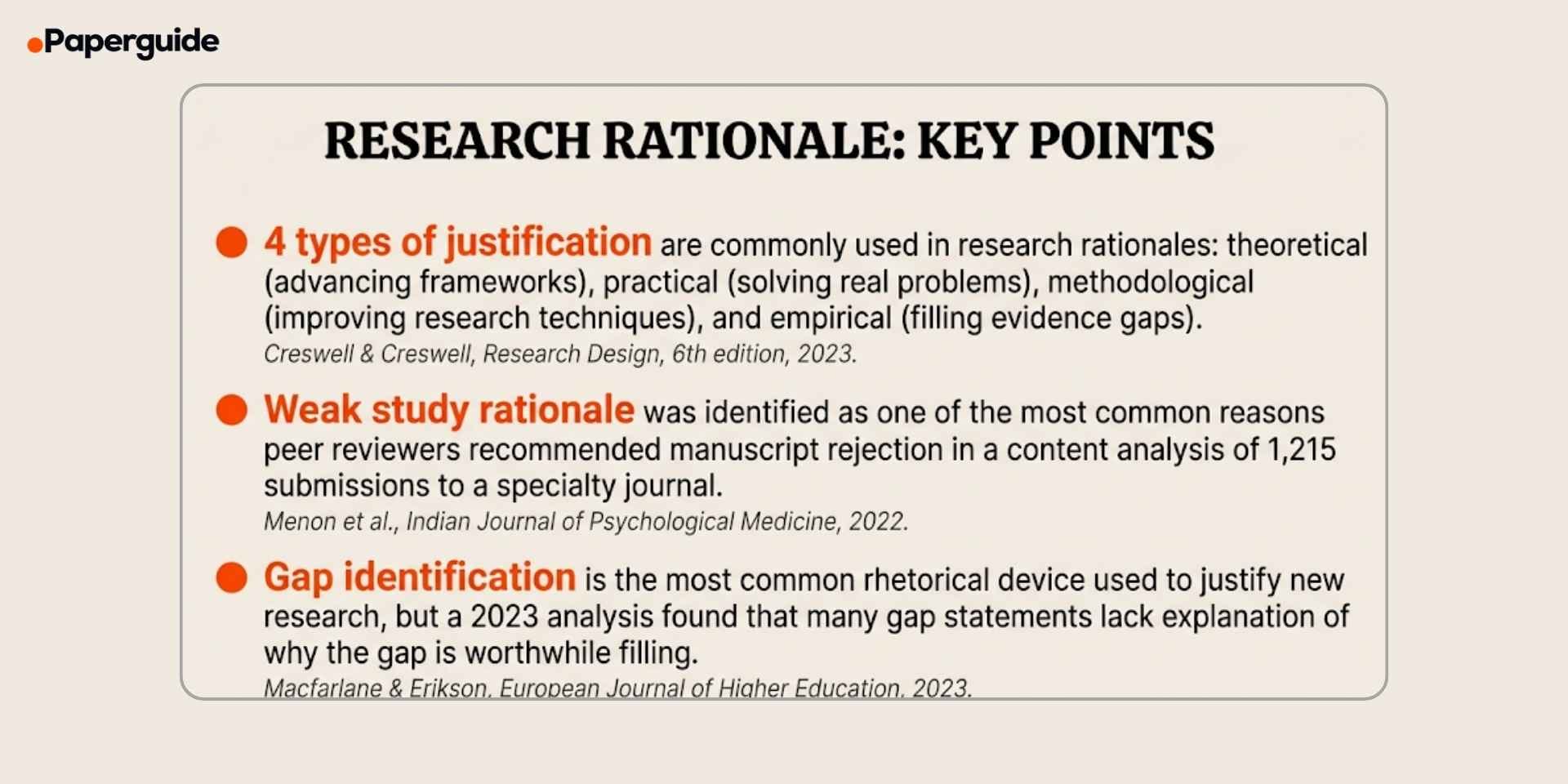 research rationale key points