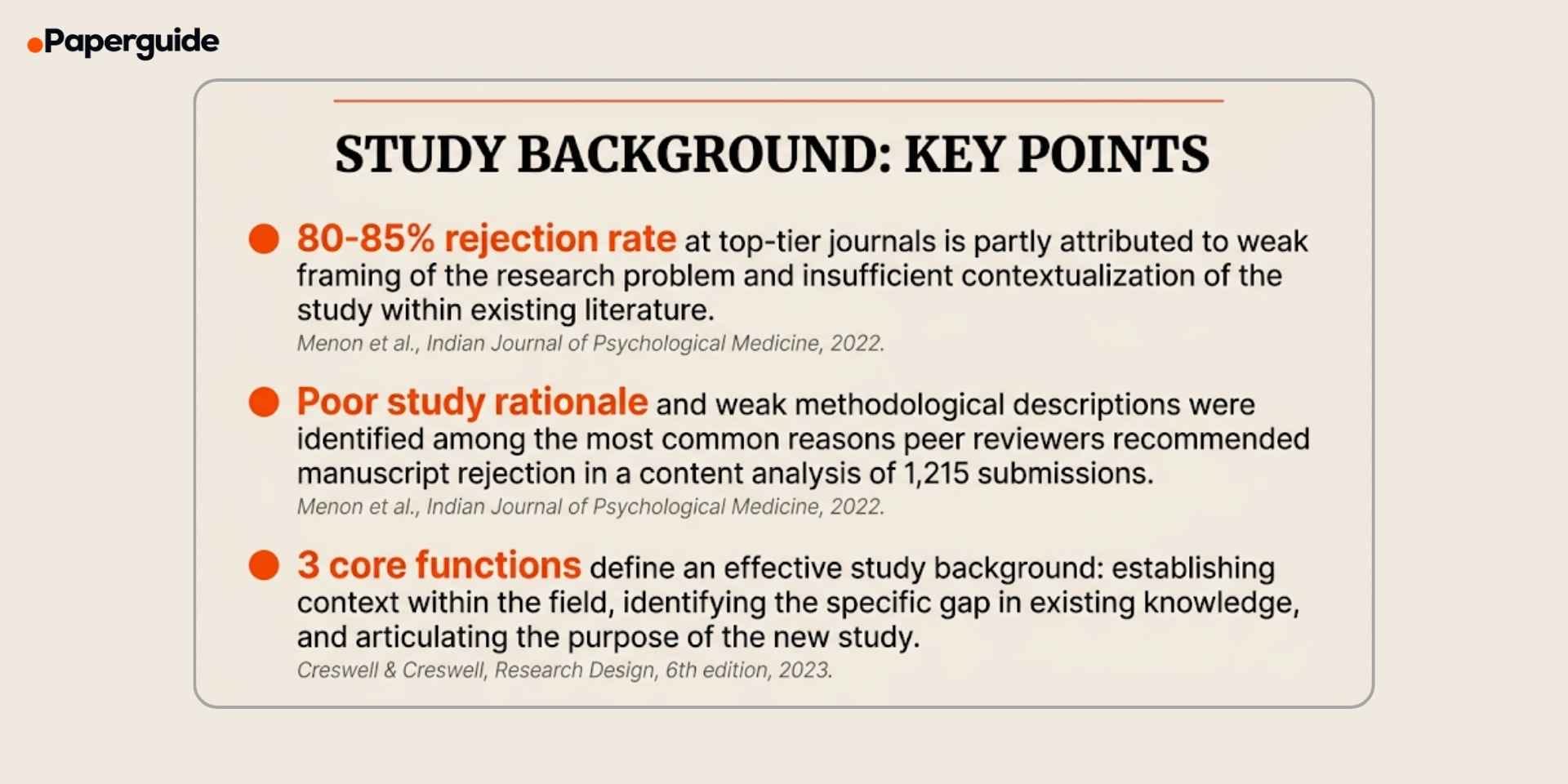 study background key points
