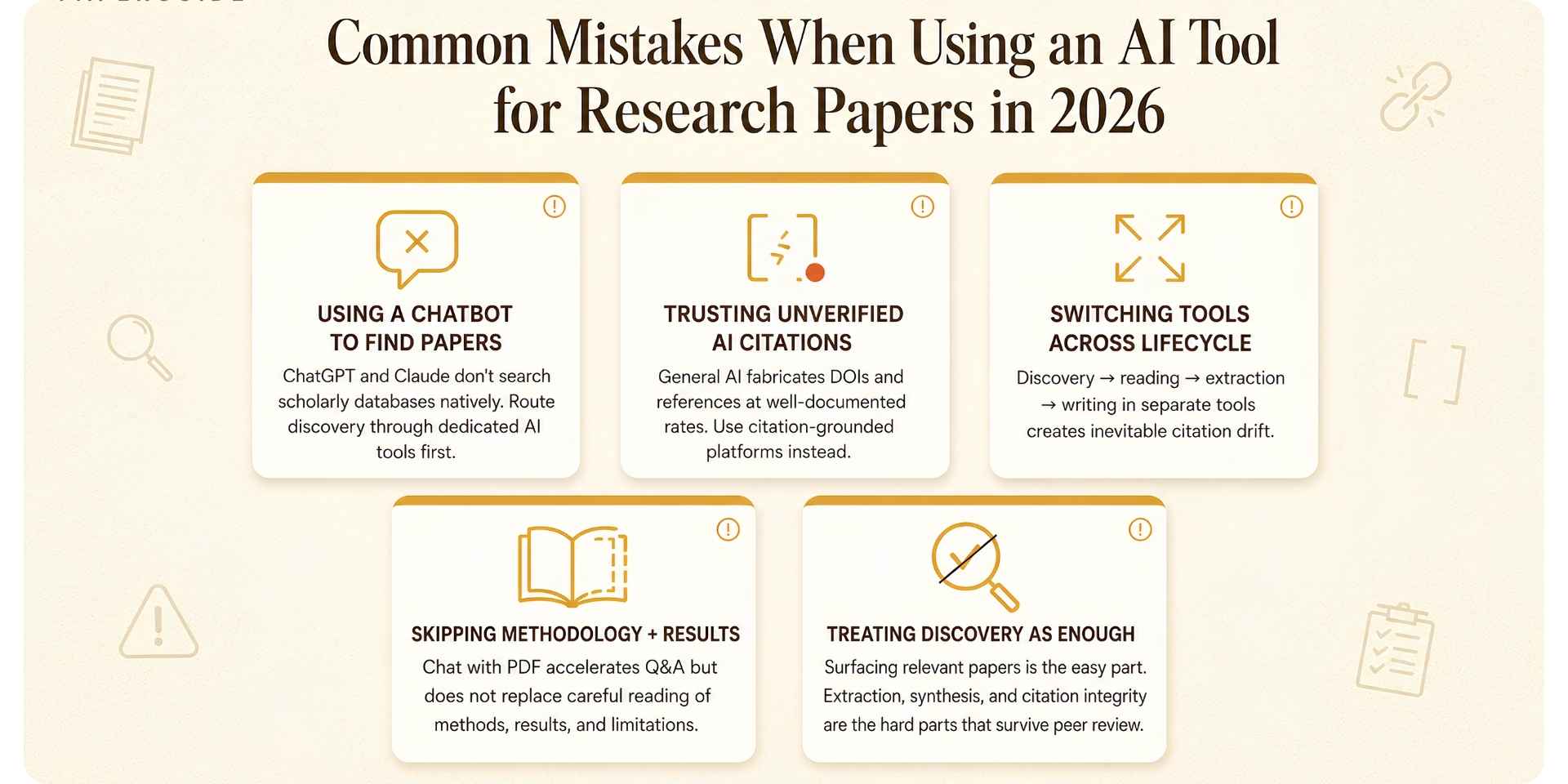 common  mistakes of using an ai tool for research papers