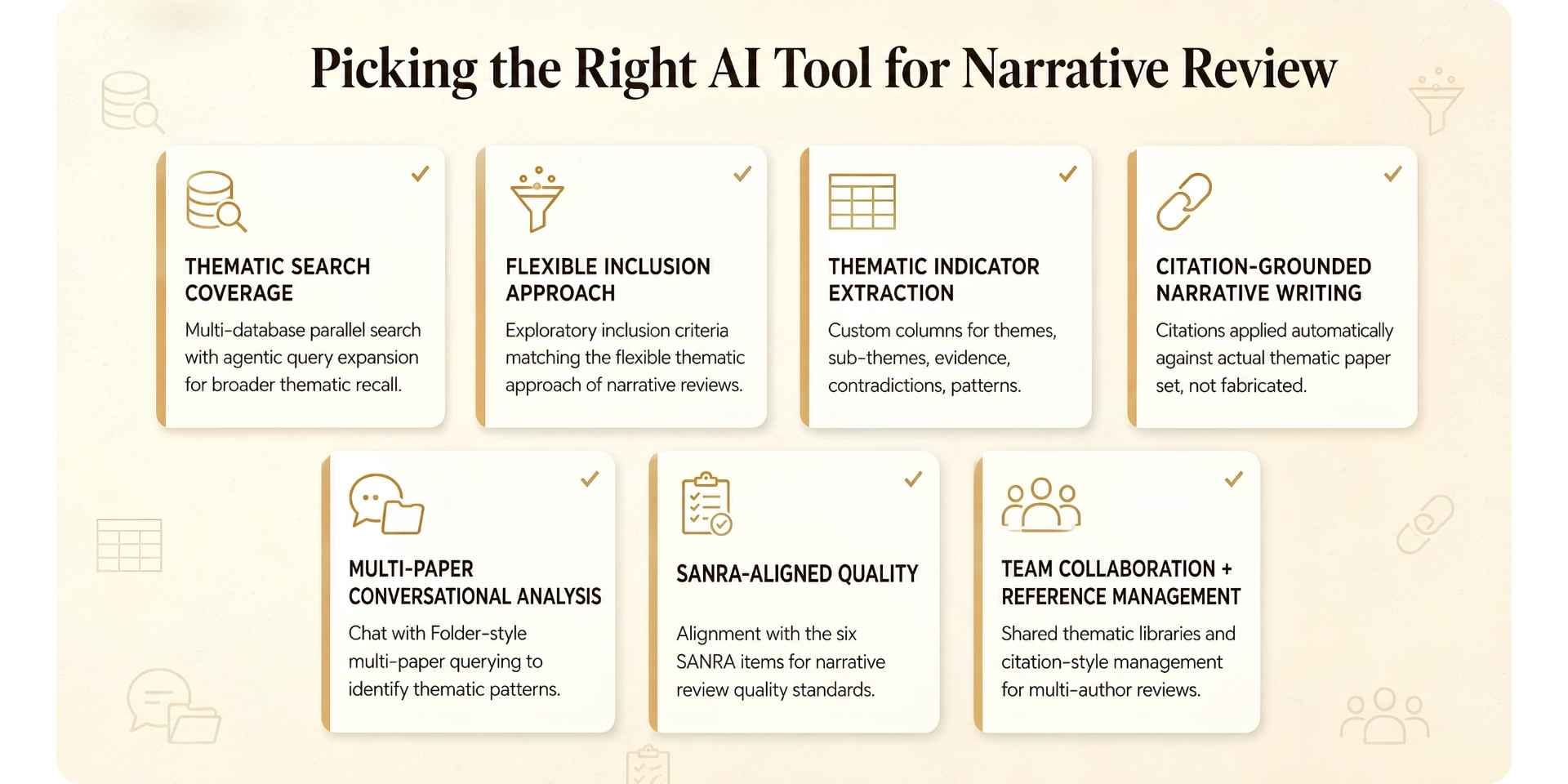 criteria for choosing the right ai tool for narrative review