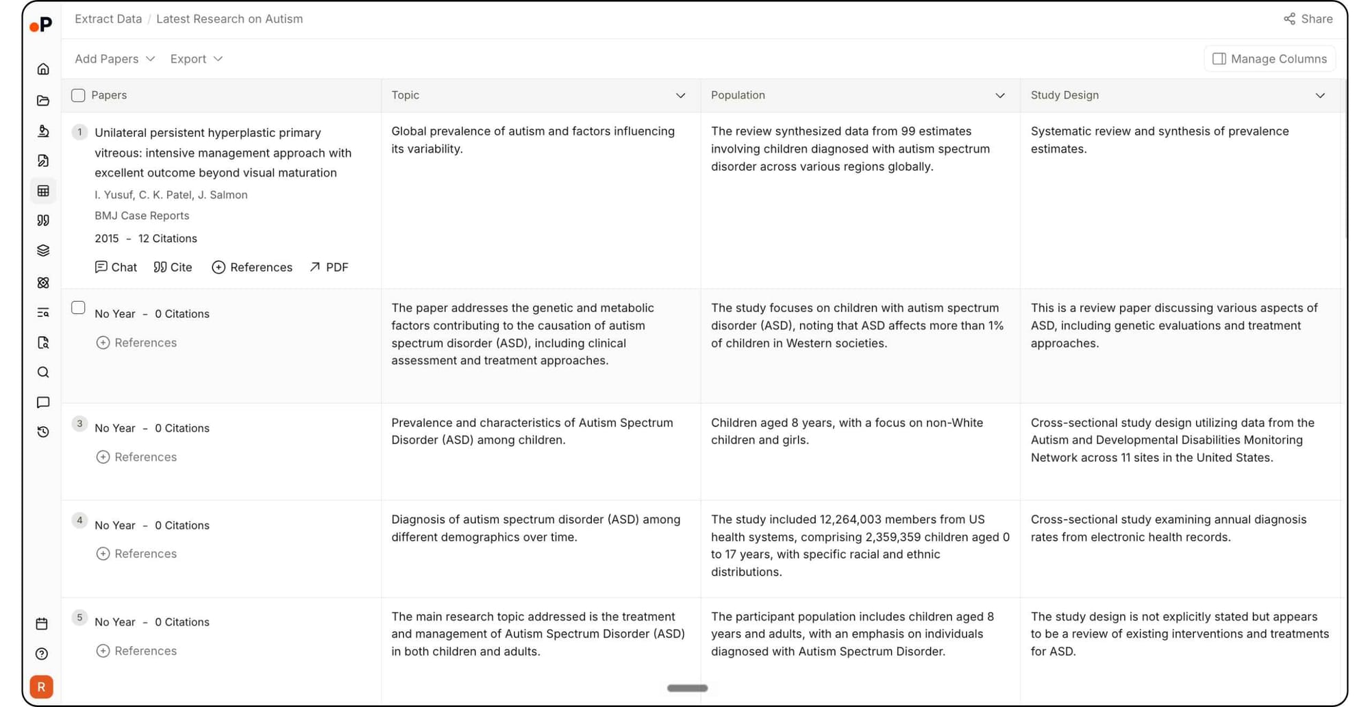 paperguide exctract data feature