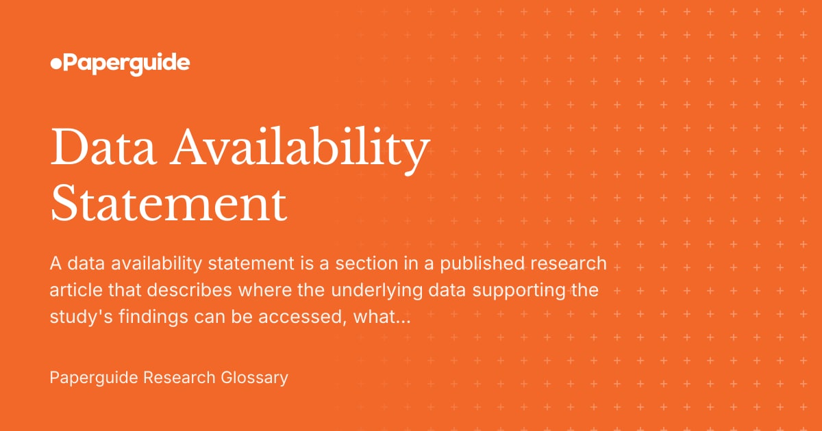 Data Availability Statement: Meaning & Examples
