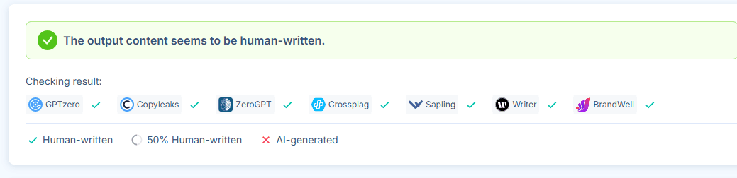Hix.AI detector results