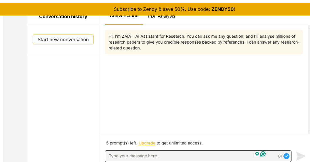 Zendy interface