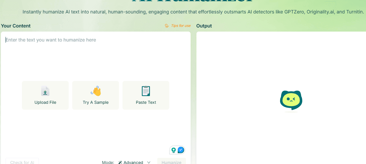AIHumanizer homepage