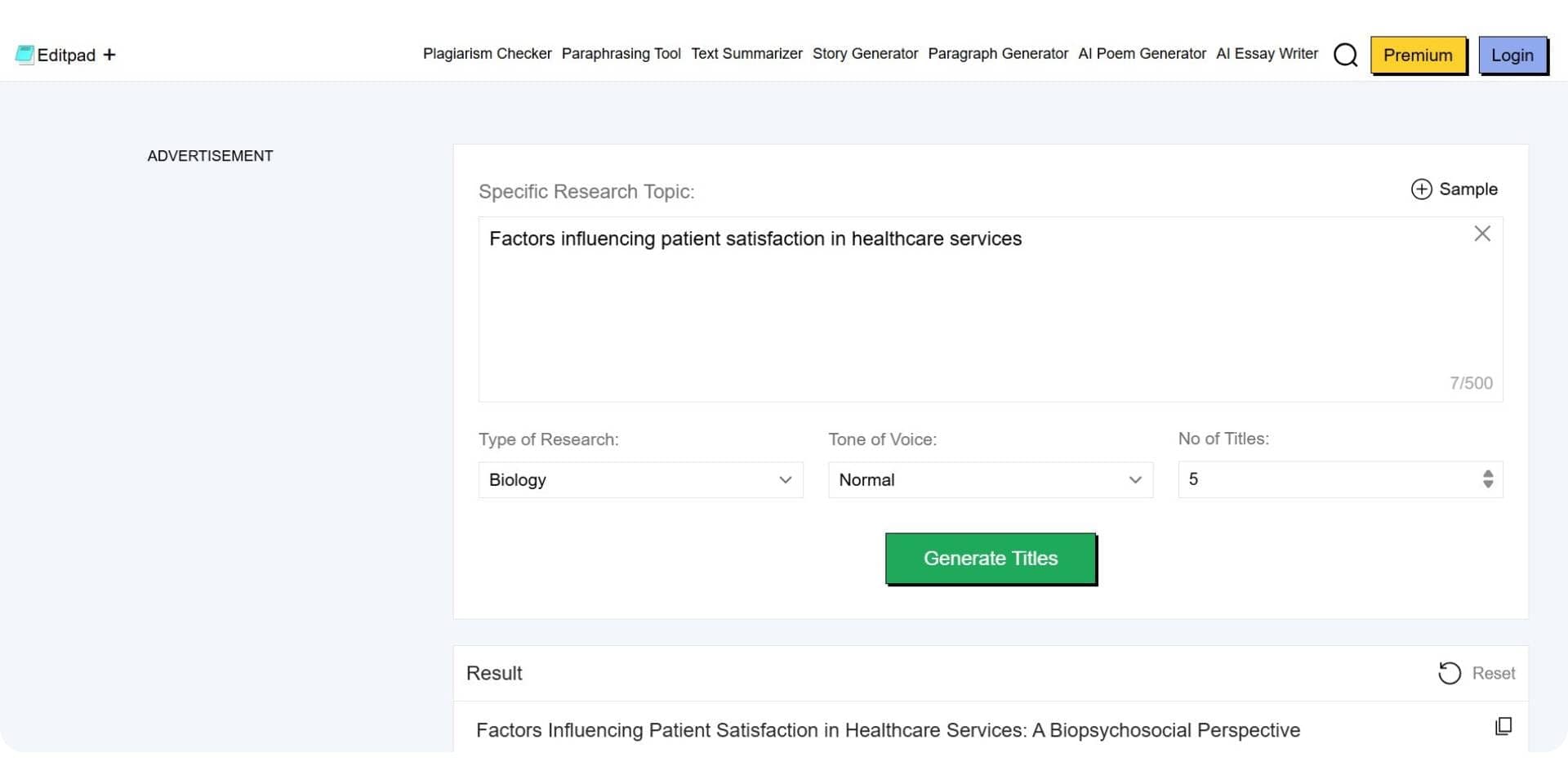 edipad research title generator