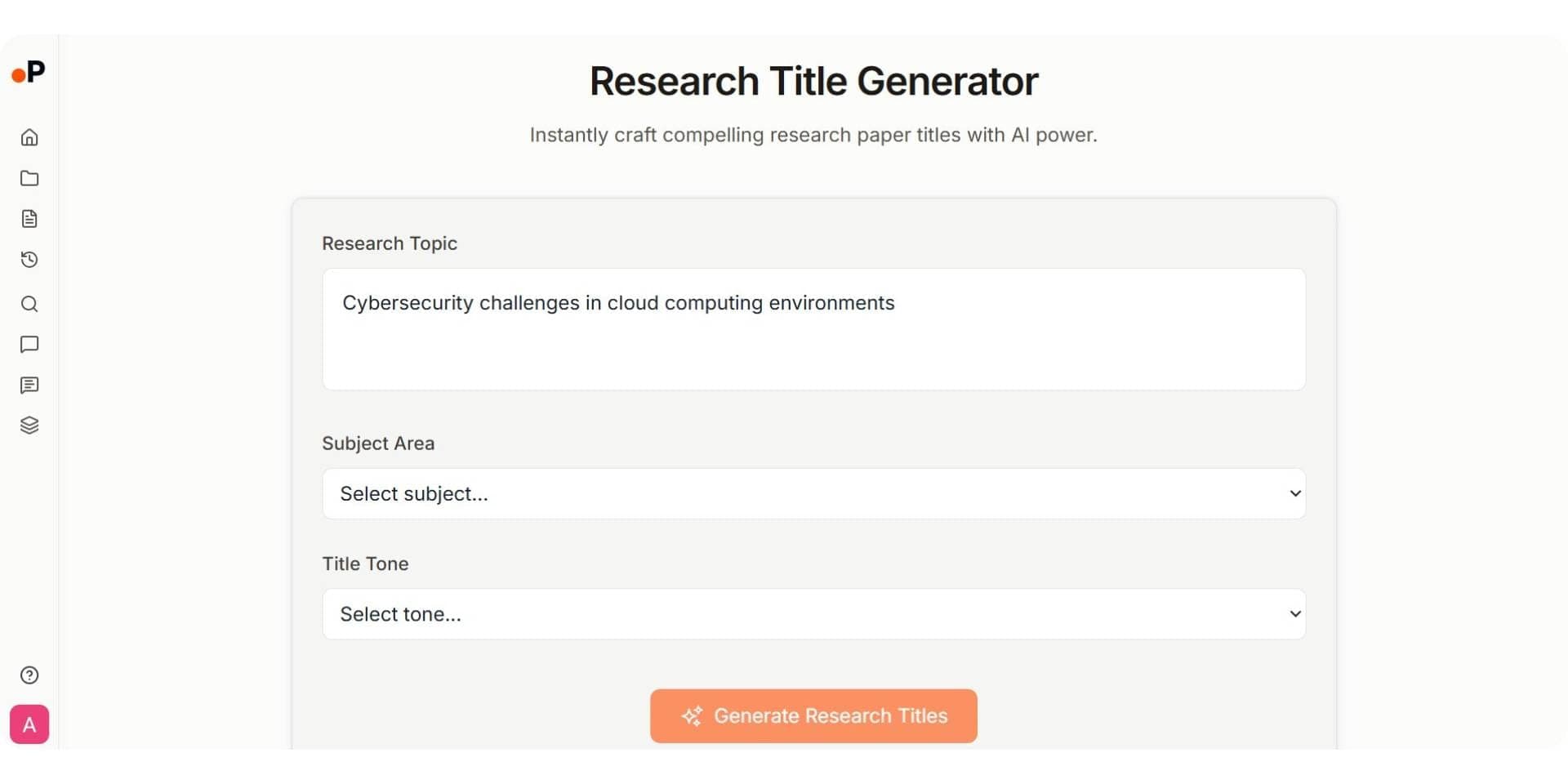 paperguide ai research title generator