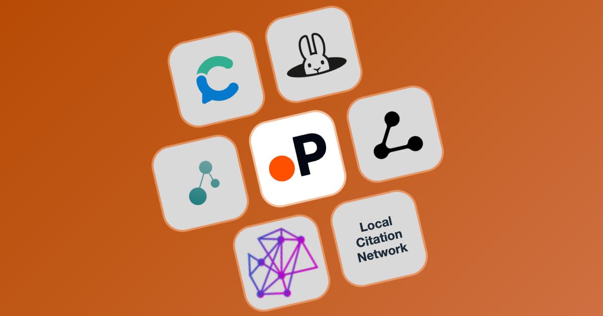 Paperguide app icon in the centre of a tilted grid of seven citation map generator icons on an orange background