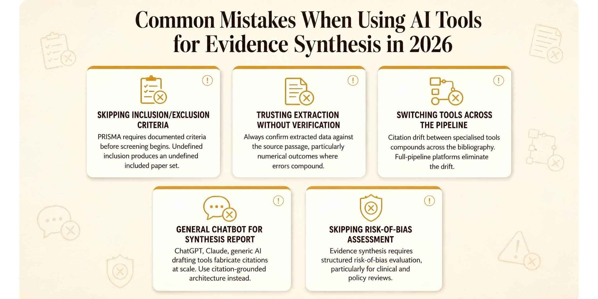 common mistakes of using ai tools for evidence synthesis