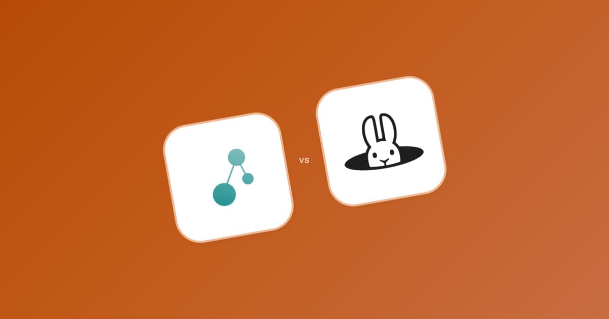 Connected Papers and ResearchRabbit app icons side by side on an orange background
