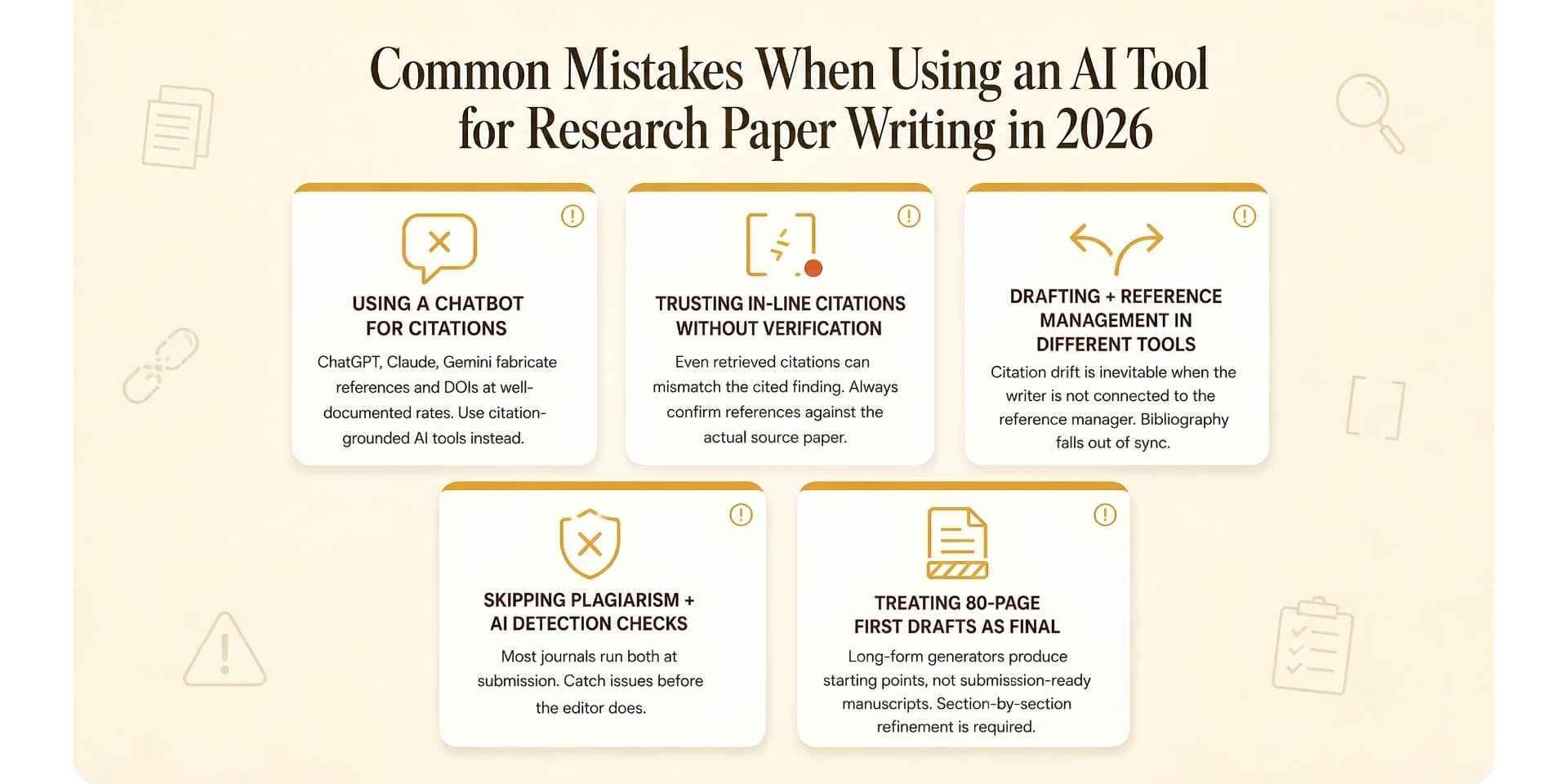common mistakes when using an ai tool for research paper writing in 2026