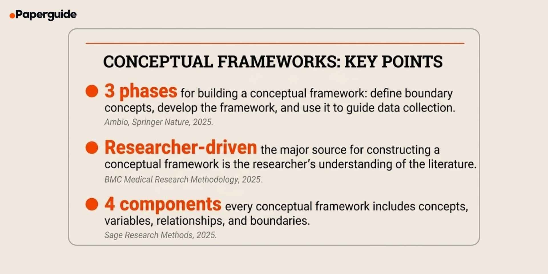 conceptual frameworks key points