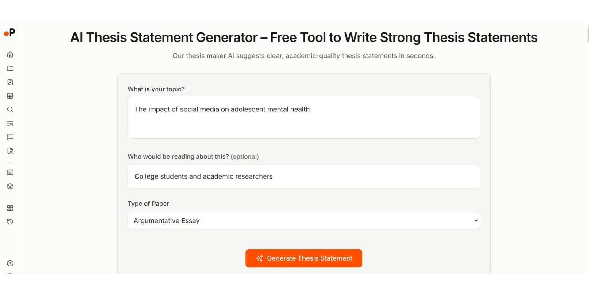 paperguide ai thesis statement generator