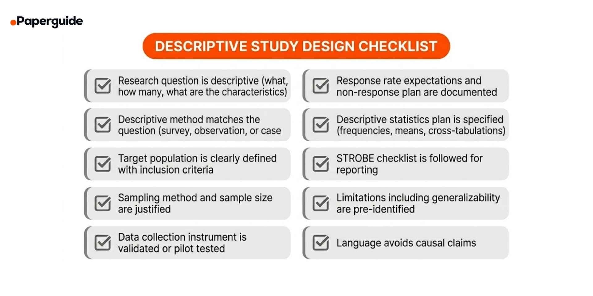 descriptive study design checklist