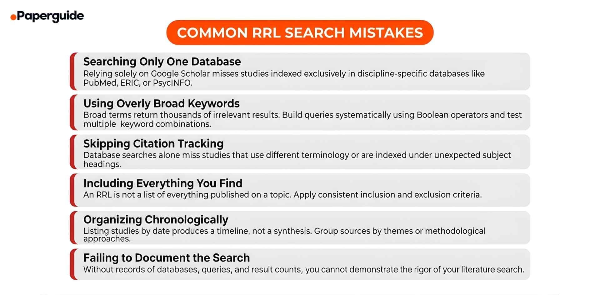 common rrl search mistakes