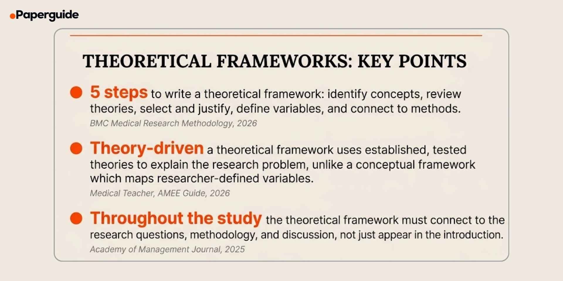 theoretical frameworks keypoints