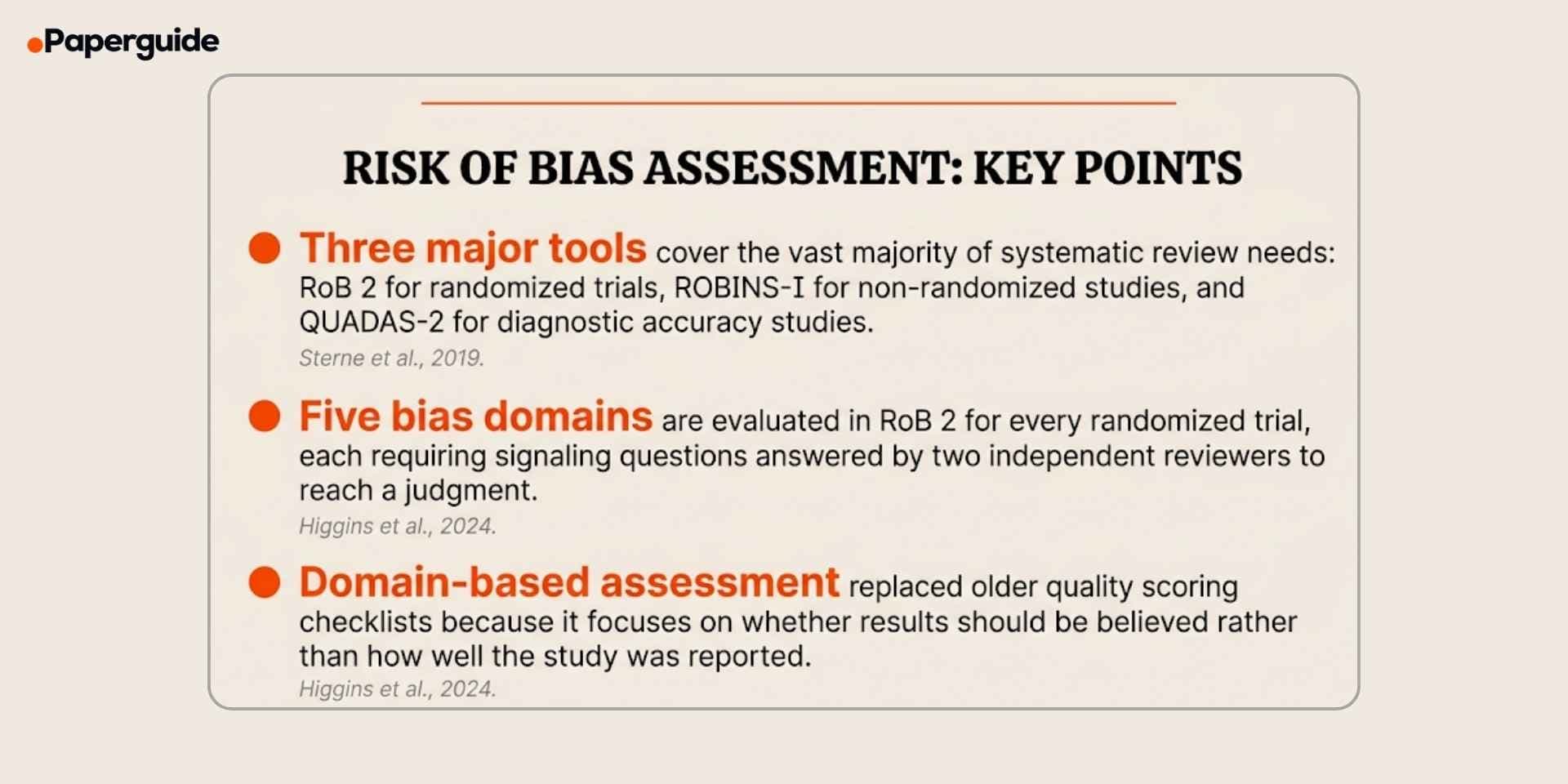 risk of bias assessment key points