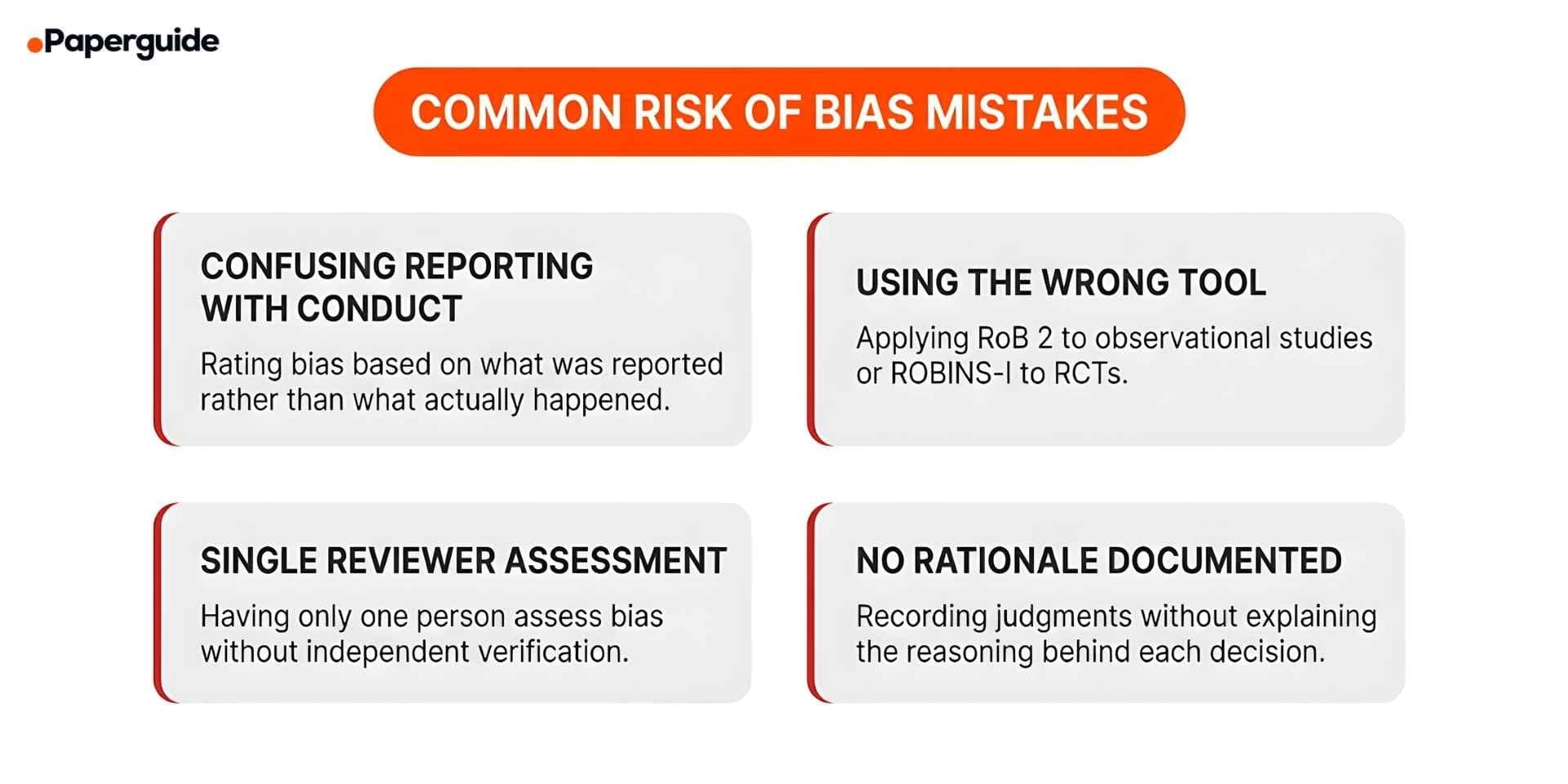 common risk of bias mistakes