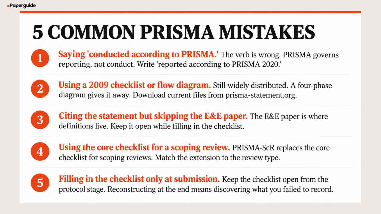 prisma statement common mistakes