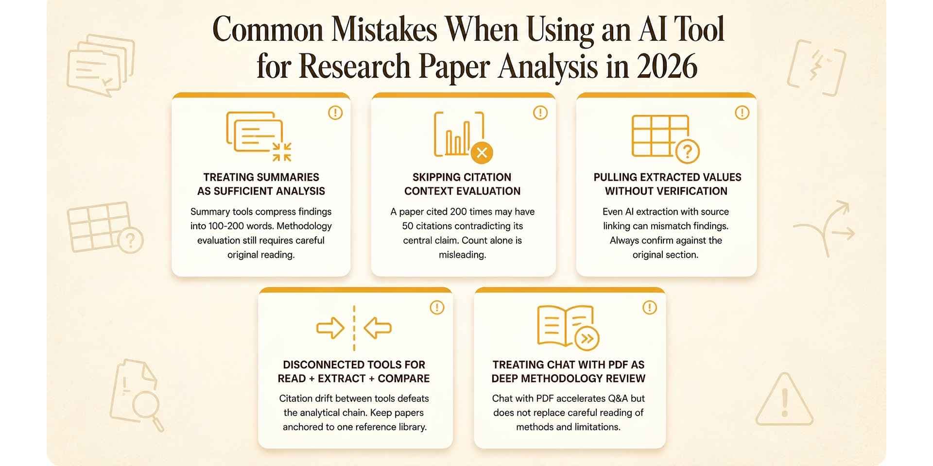 mistake when using an ai tool for research paper analysis