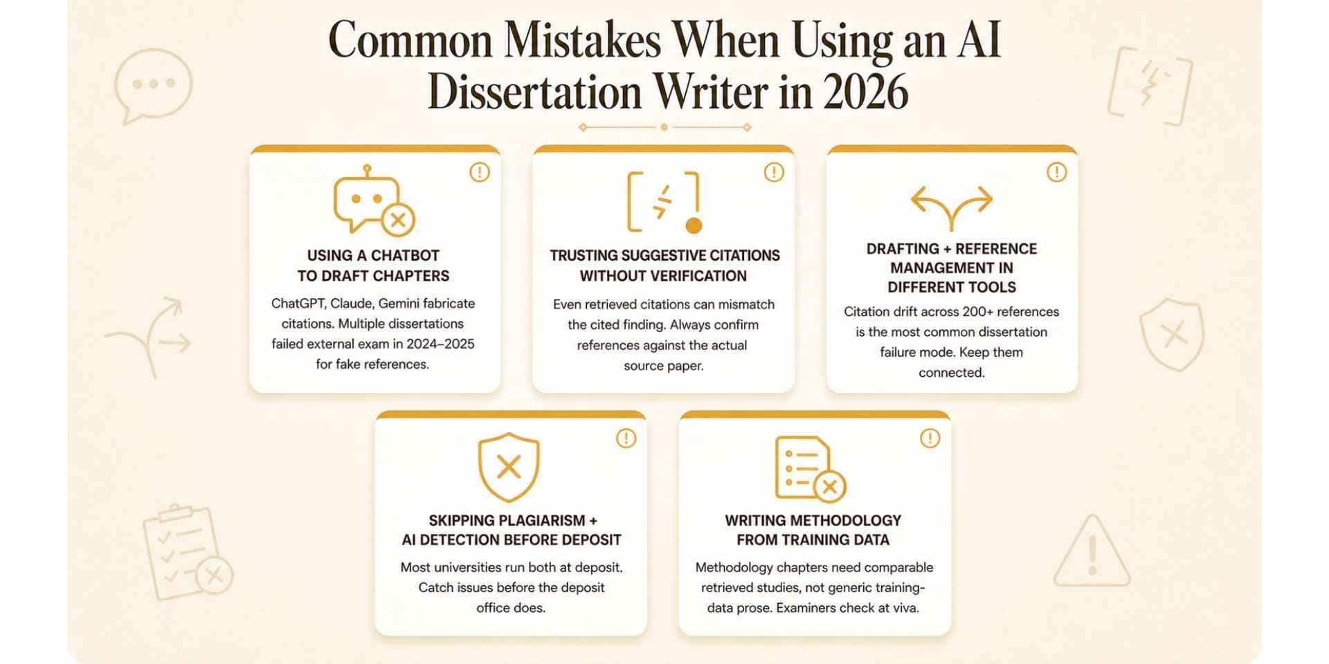 mistakes when using an ai dissertation writer in 2026