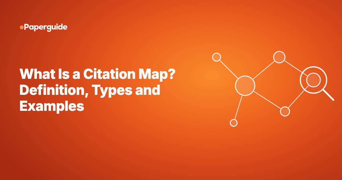 Chalk sketch of a citation map: a central paper linked by arrows to older papers it cites and newer papers that cite it, with node sizes showing citation counts